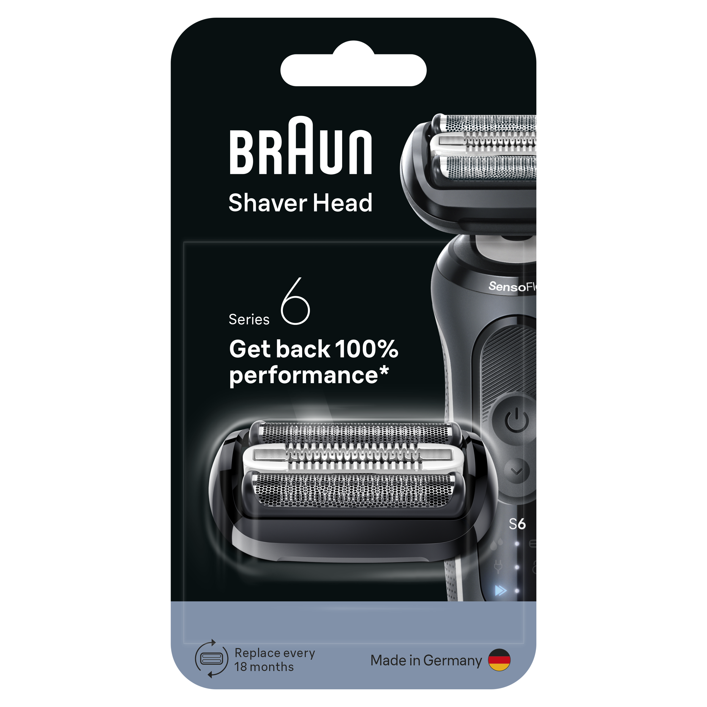 Braun 64B Series 6 Electric Shaver Replacement Head, Compatible With 60, 61, 62 Generations Shavers, Made in Germany