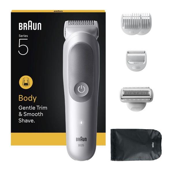BRAUN Series 5 BG5550 Wet & Dry Body Groomer with Skinguard & Sensitive Trim - Grey