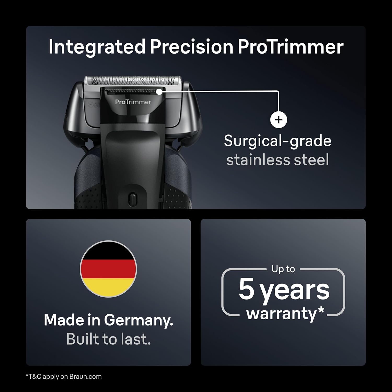 Braun Series 8 Electric Shaver for Men, Wet & Dry Razor with 4+1 Precision Head & Trimmer, 5in1 SmartCare Center, 8663CC, Grey