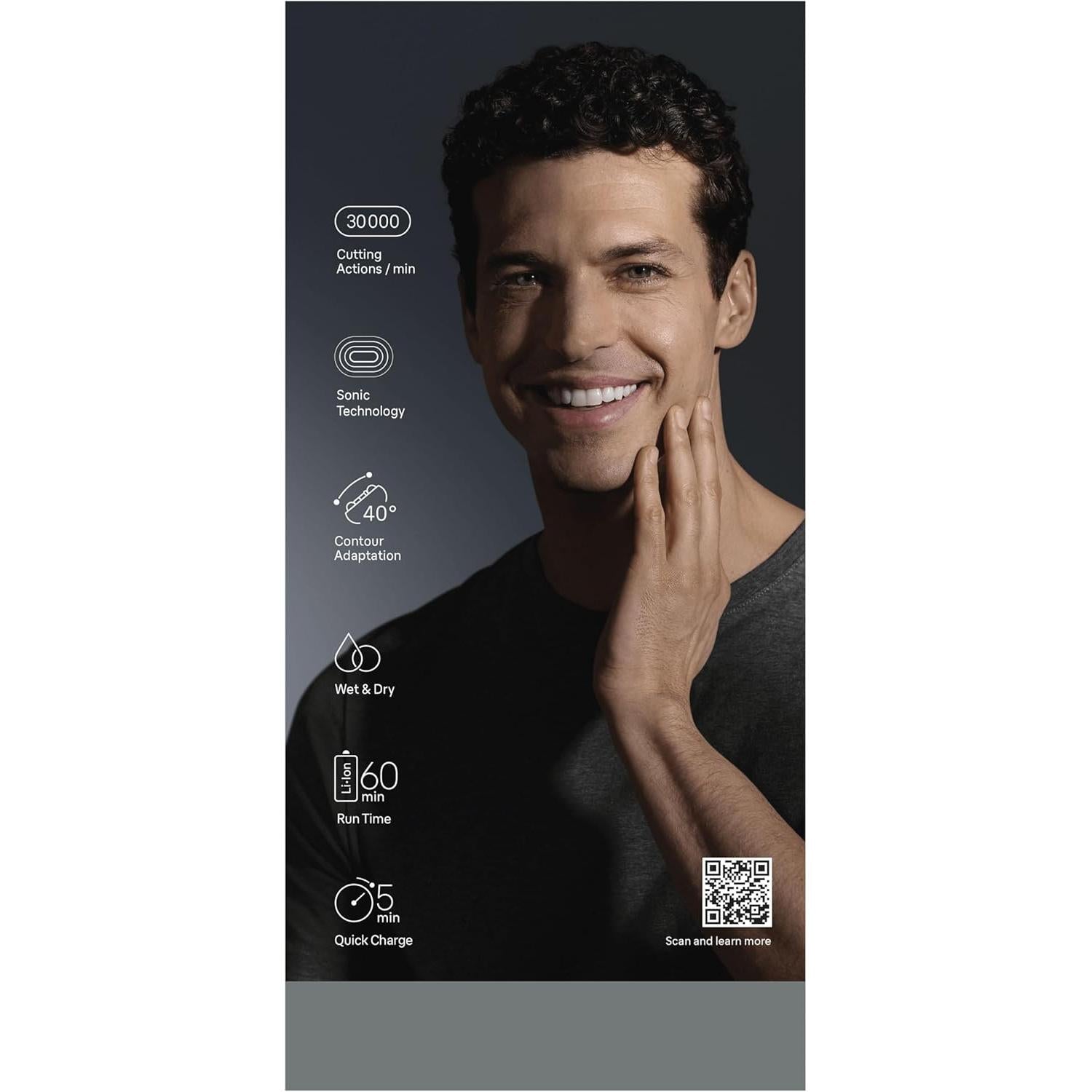 Braun Series 8 Electric Shaver for Men, Wet & Dry Razor with 4+1 Precision Head & Trimmer, 5in1 SmartCare Center, 8663CC, Grey