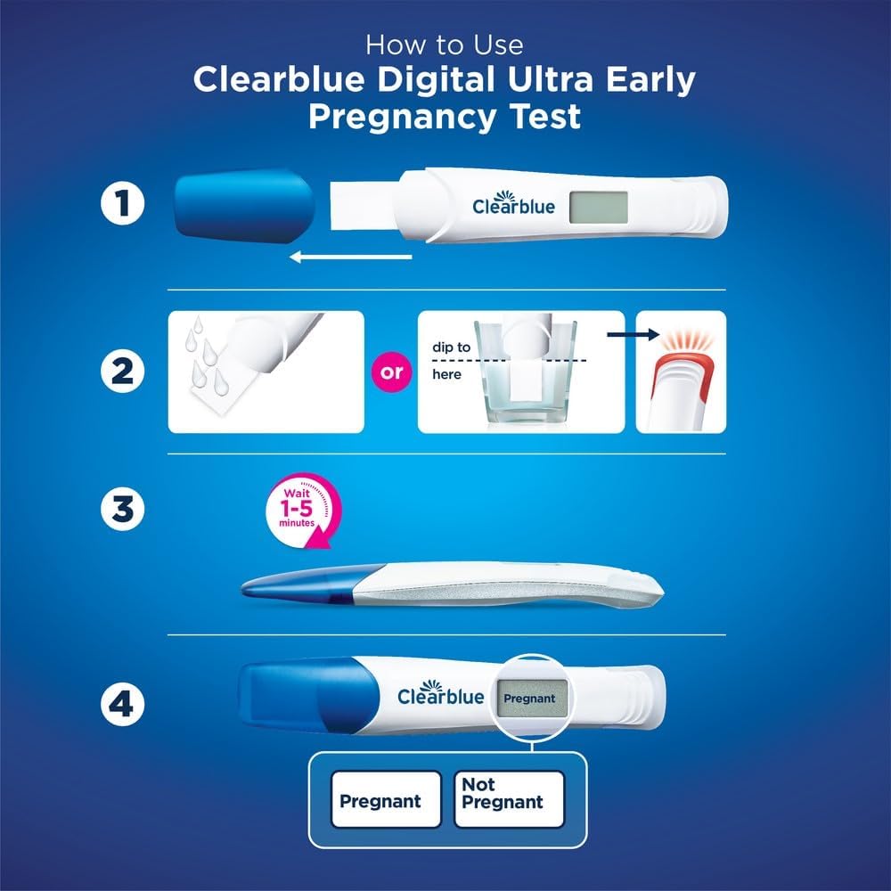 Clearblue Early Detection Pregnancy Test – Digital Ultra Early (10 mIU/ml), No Test Can Tell You Sooner – 2 Digital Tests