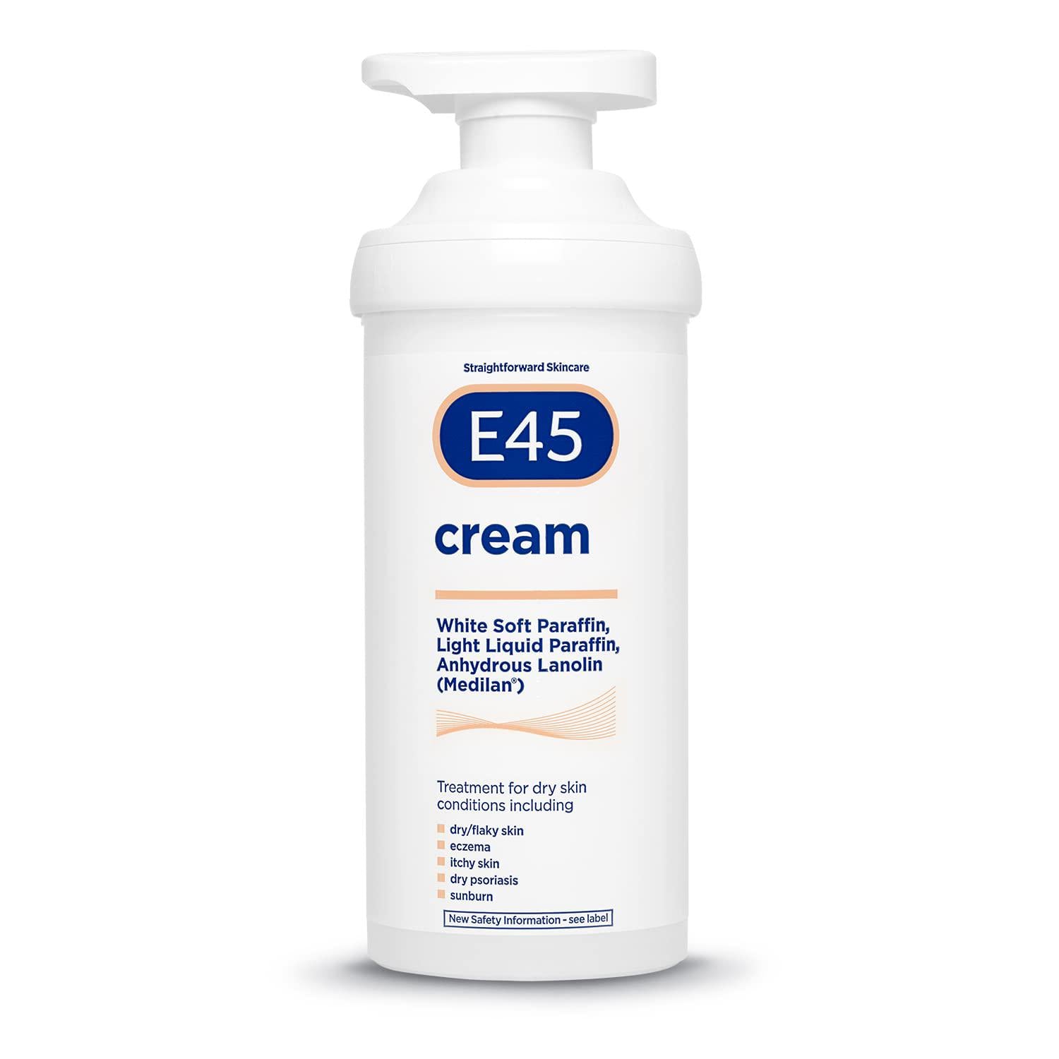 E45 Moisturiser for Dry Skin and Sensitive Skin Cream, 500g
