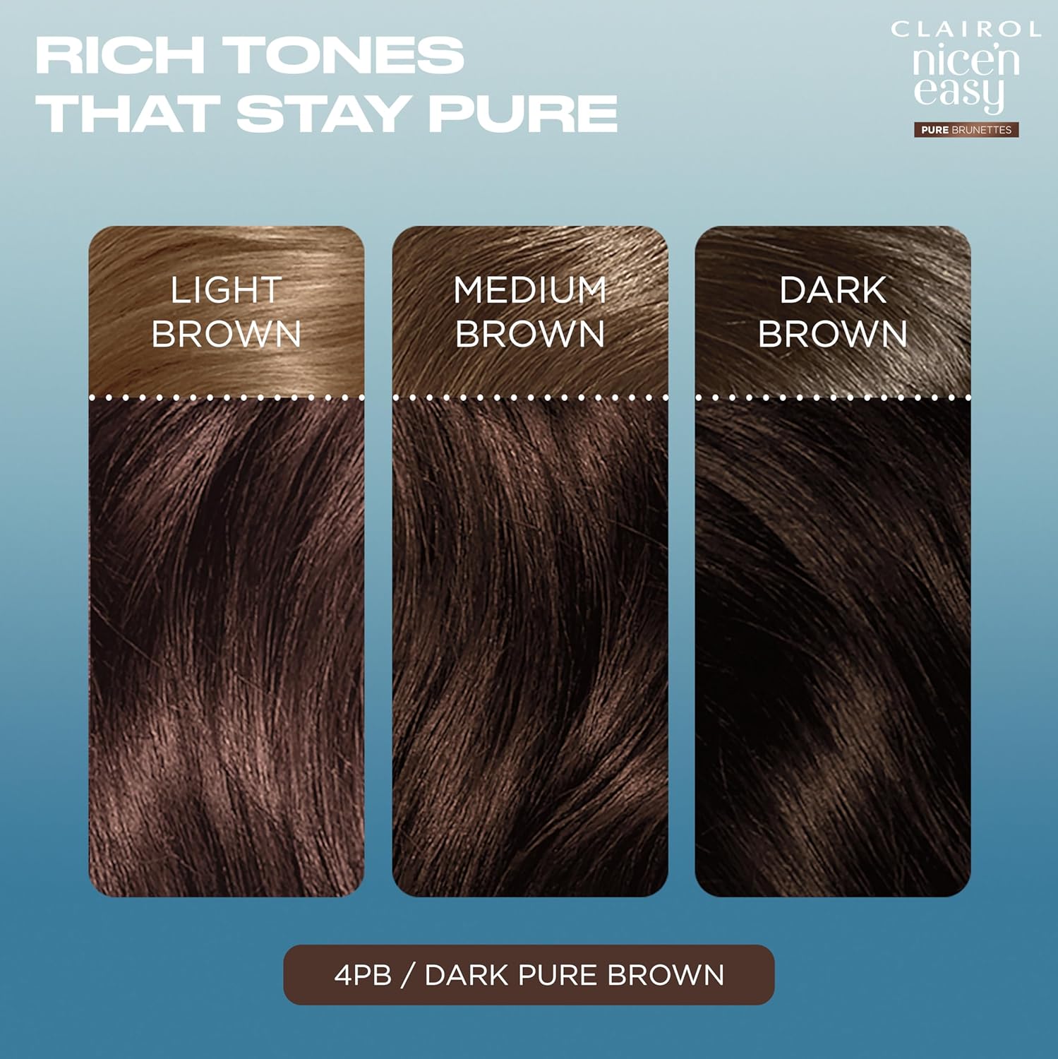 Clairol Nice n’ Easy Pure Brunettes Hair Colour 5PB Medium Mocha Brown , Permanent Hair Dye