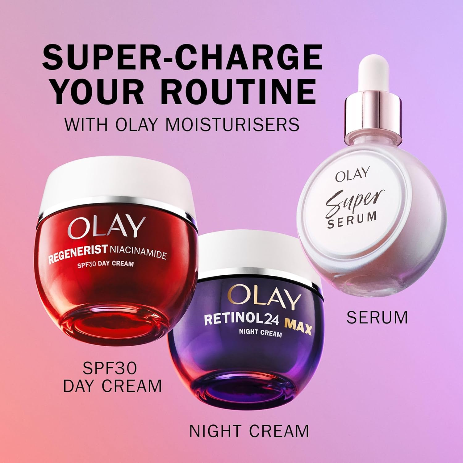 Olay Super Serum, Vitamin C Serum for Face, with Niacinamide, Collagen Peptide, Skincare for Anti Ageing & Brightening, 30ml
