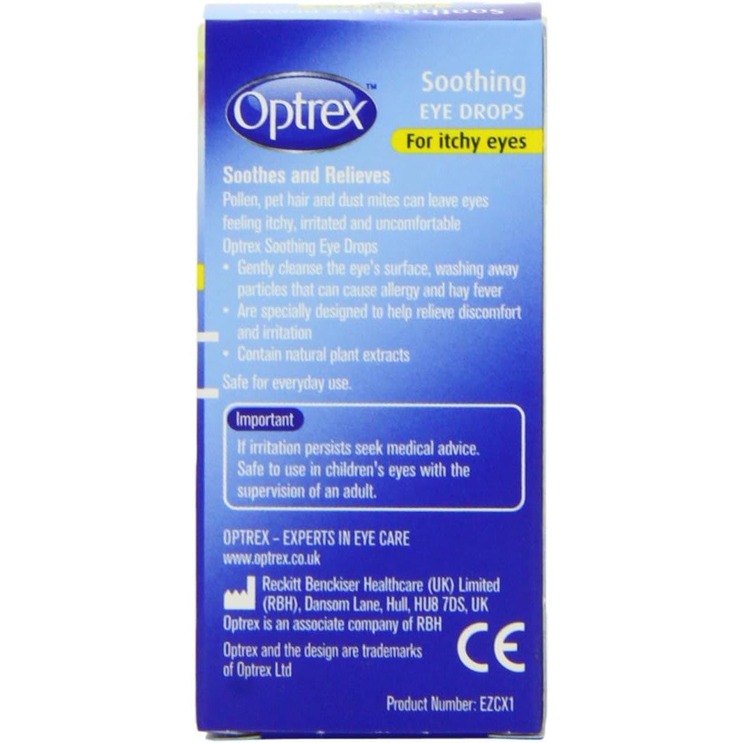 Optrex Soothing Drops Itchy Eyes Pollen Allergy Relief 10ml