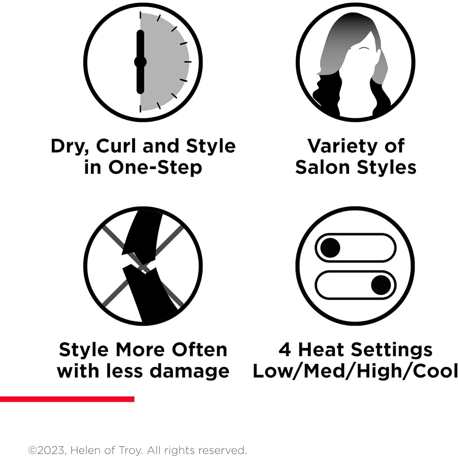 Revlon One-Step Blow-Dry Multi Styler - 3 in 1 Tool - Dry, curl and volumise with 3 attachments RVDR5333