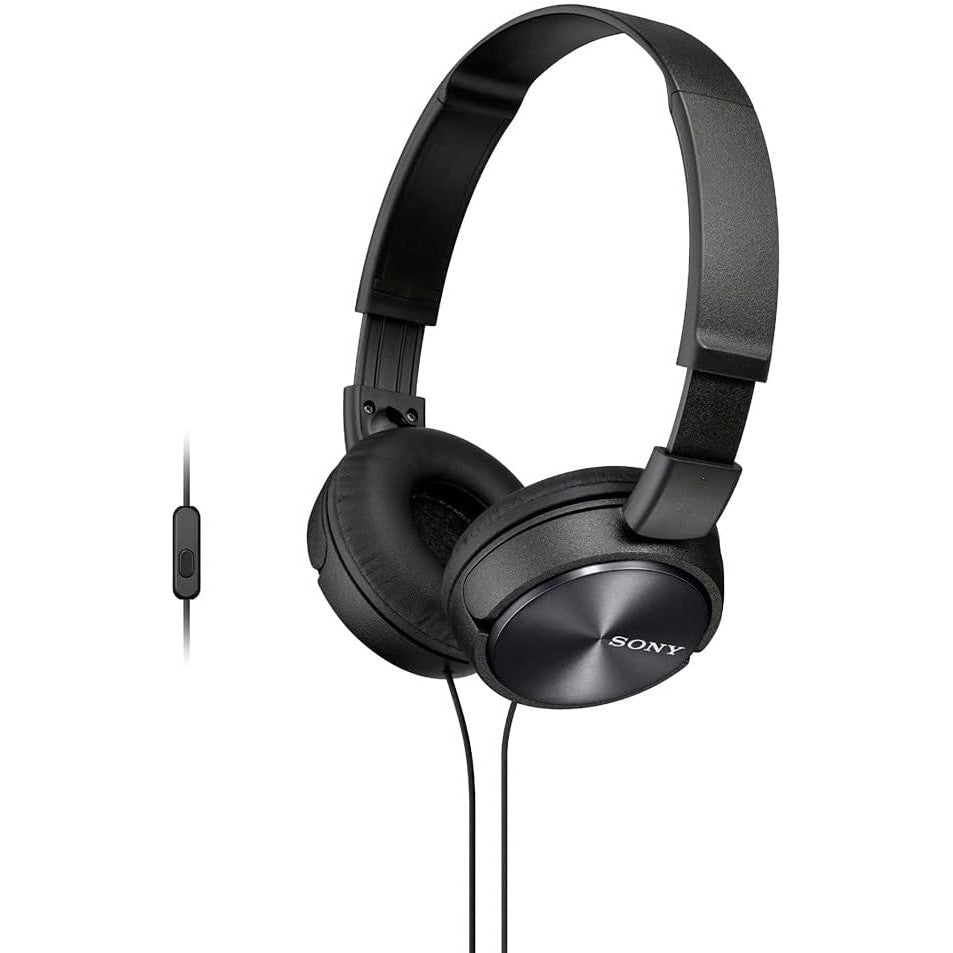 Sony MDR-ZX310AP On-Ear Headphones Compatible with Smartphones, Tablets and MP3 Devices - Metallic Black