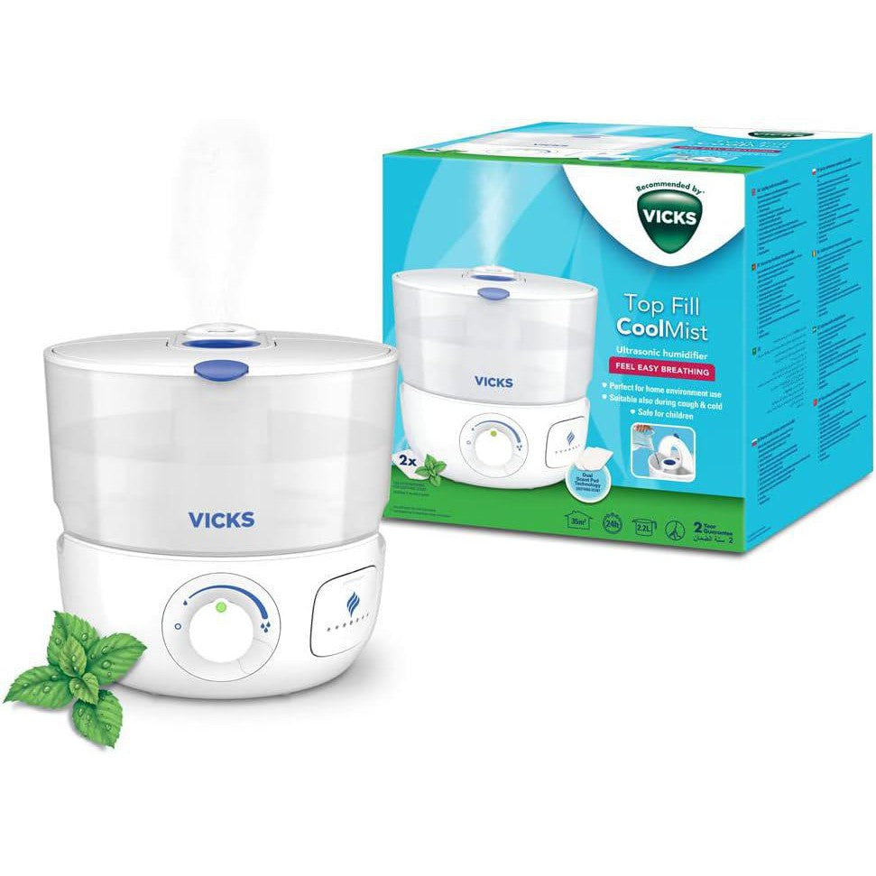 Vicks Top Fill Cool Mist Ultrasonic Humidifier - VUL585 2.2l Tank