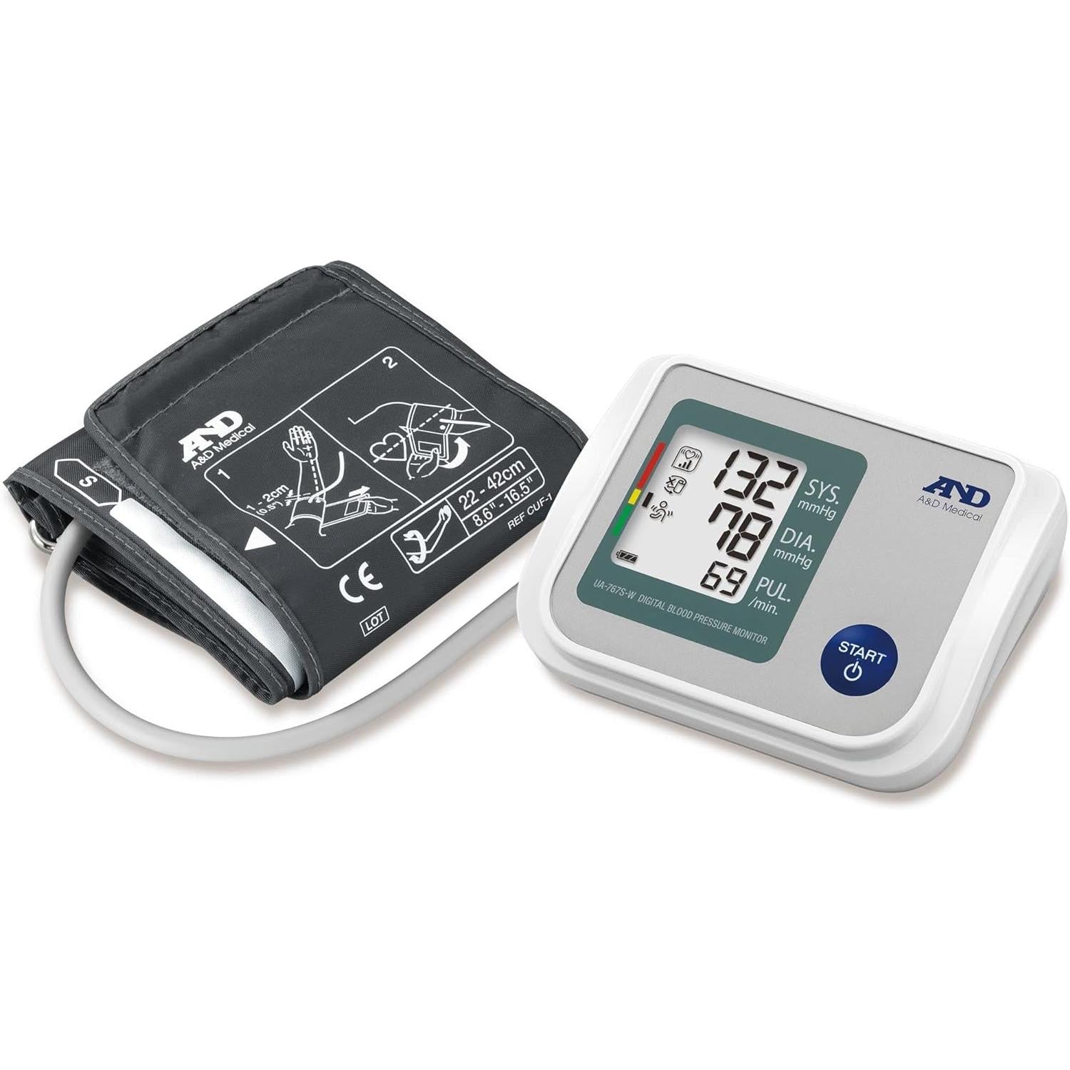 A&D Medical UA-767S-W blood pressure with wide range cuff and AFib screening