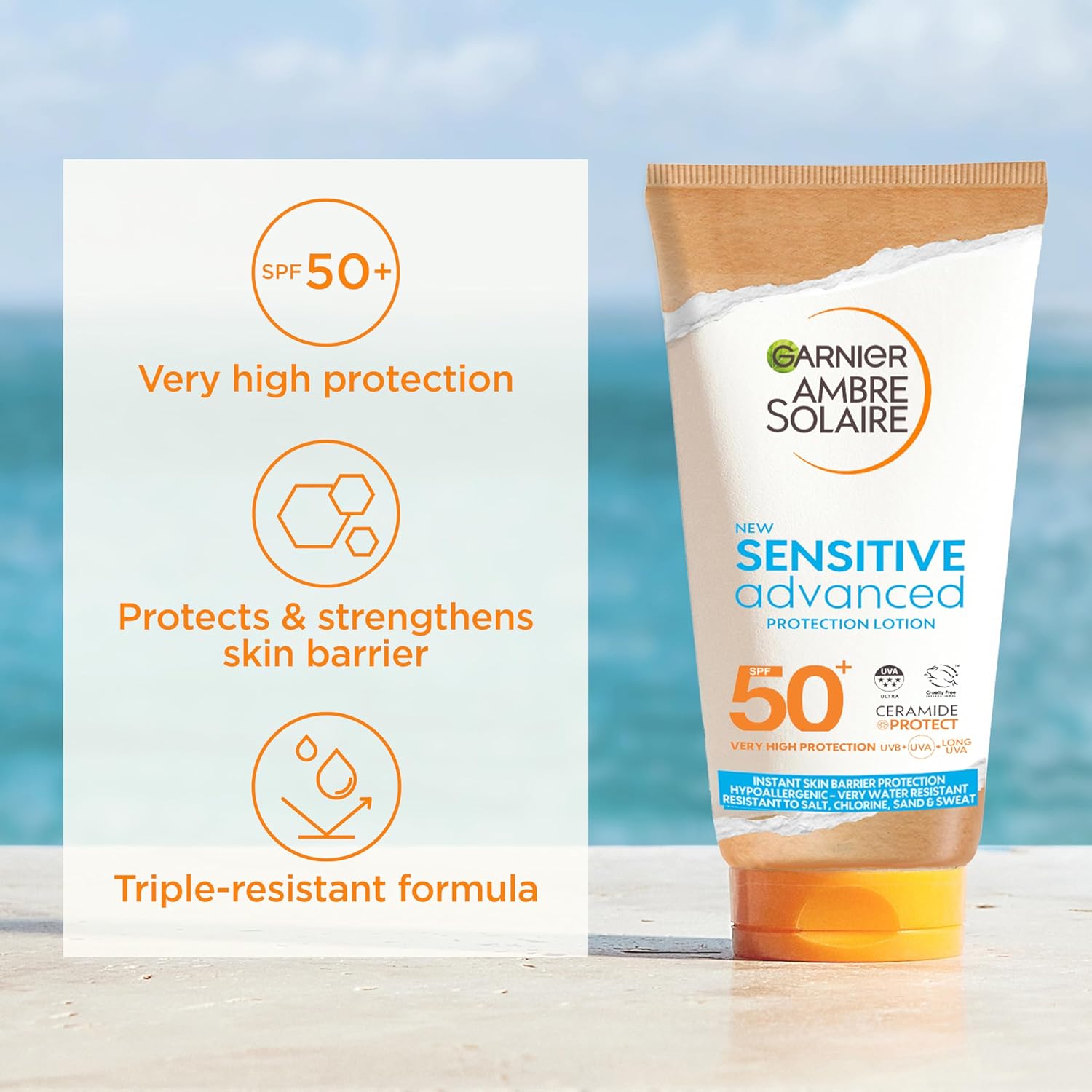 Garnier Ambre Solaire SPF 50+ Sensitive Advanced Sun Cream 175ml