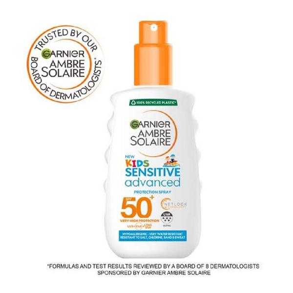 Garnier Ambre Solaire SPF 50+ Kids Sensitive Advanced Sun Cream Spray 150ml