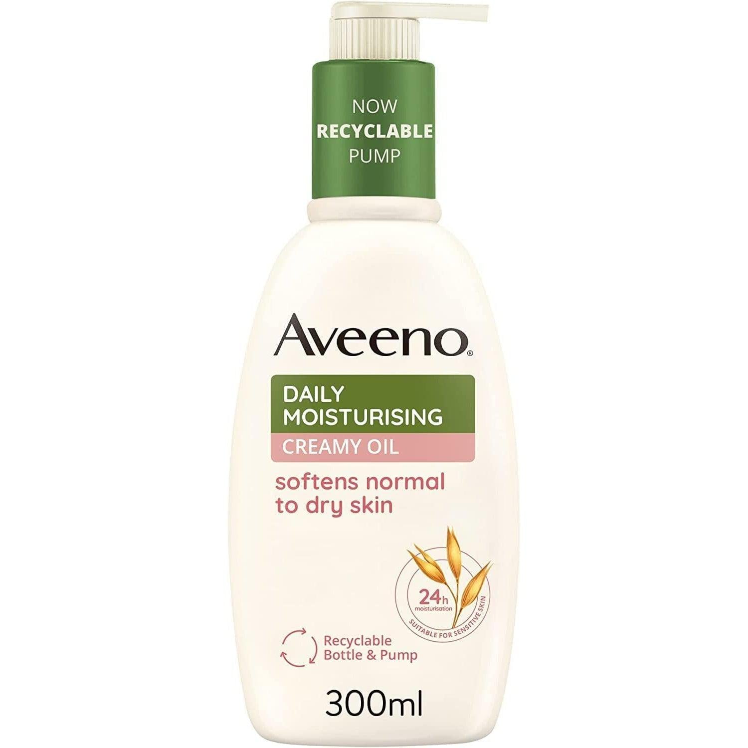 Aveeno Daily Moisturising Creamy Oil | Softens and Smooths Skin | Body Cream for Normal to Dry Skin Care | Almond | 300 m