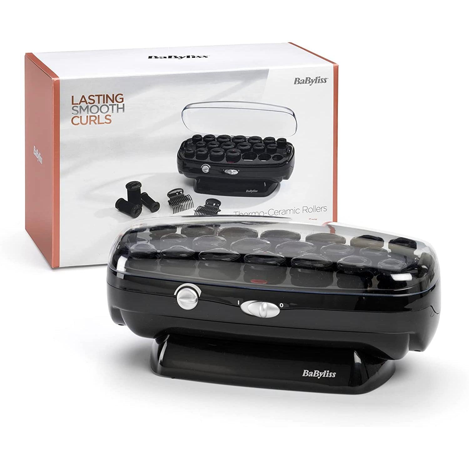 BaByliss Thermo-Ceramic Heated Hair Rollers, Long Lasting Curls, Hair Rollers With Pins
