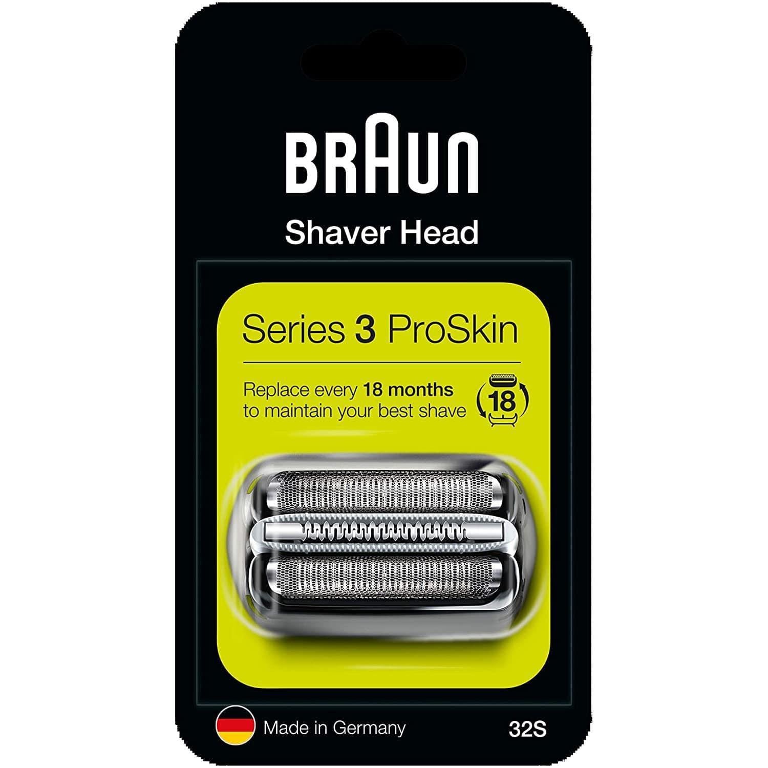 Braun 32S Replacement Foil and Cutter Cassette -Silver - Series 3