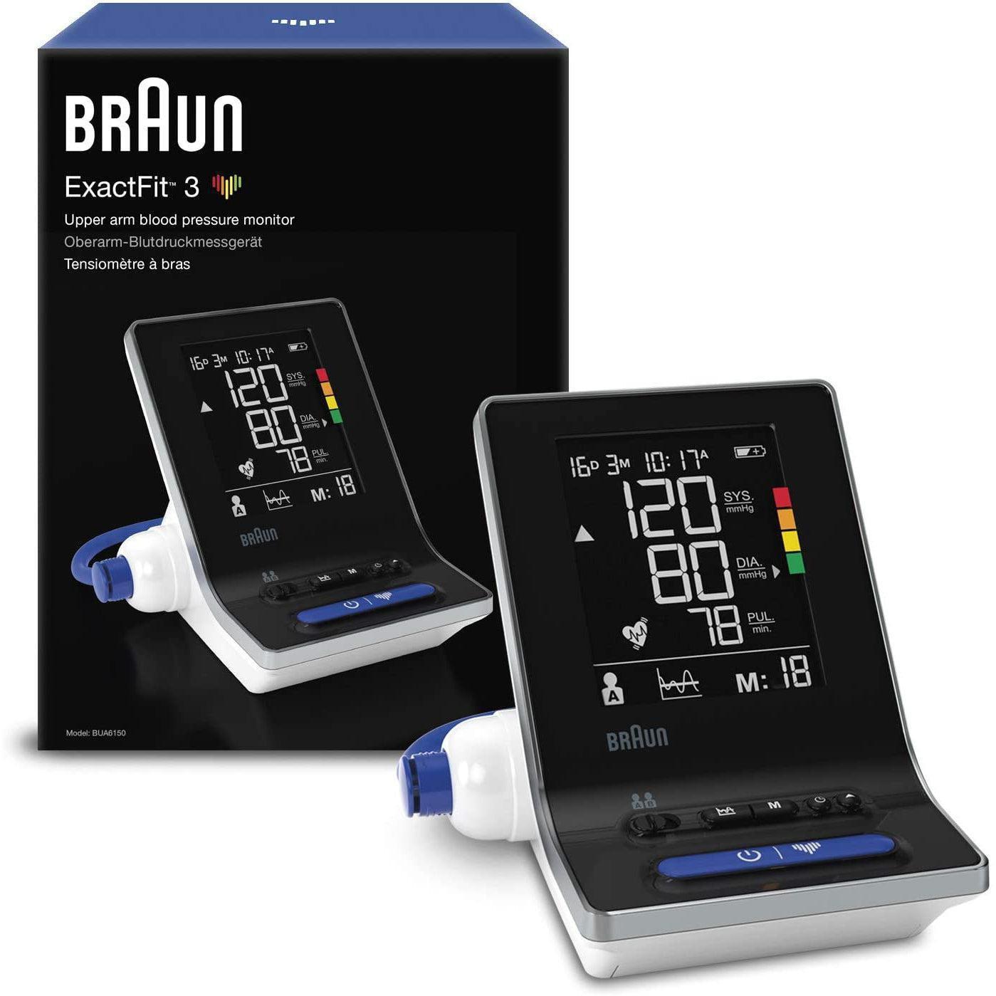 Braun ExactFit 3- BUA6150WE Upper Arm Blood Pressure Monitor with 2 Cuff Sizes, Clinically Proven
