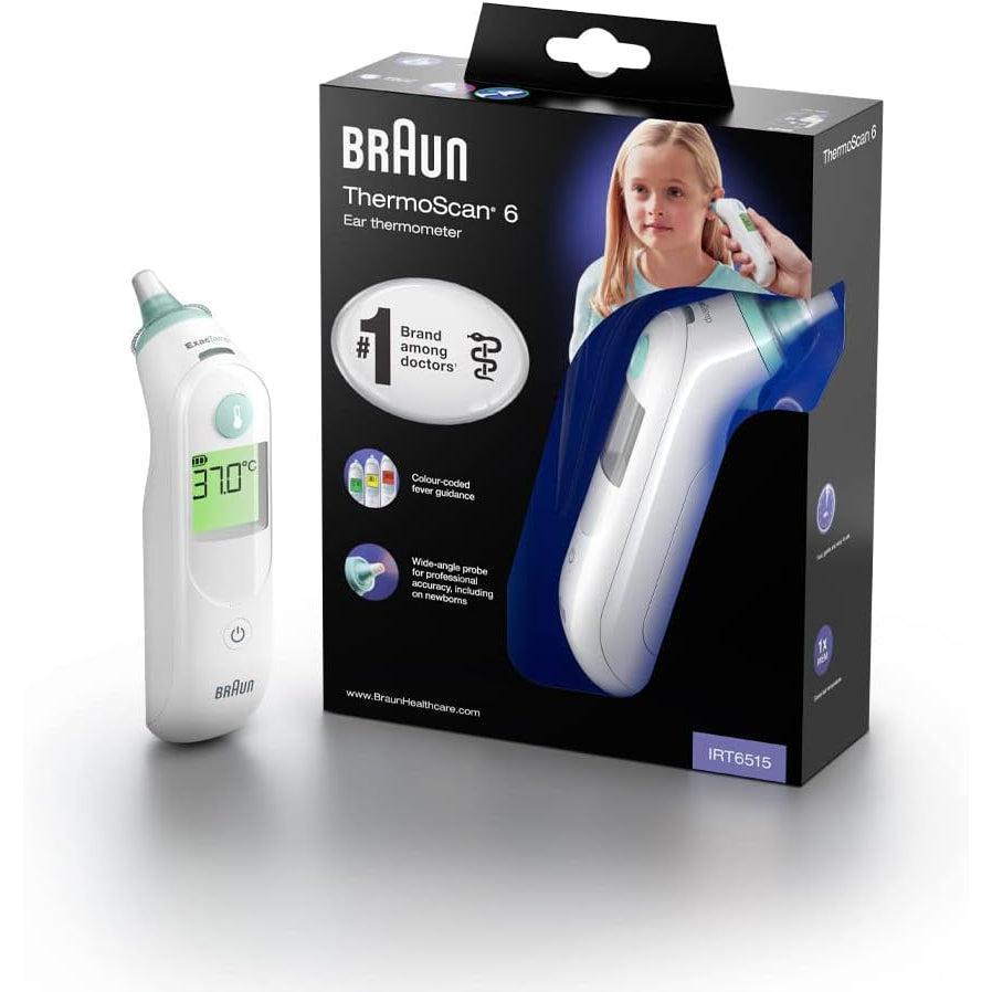 Braun IRT6515 Thermoscan 6 Thermometer w/ Lens Filters - Patented Pre-Warmed Tip