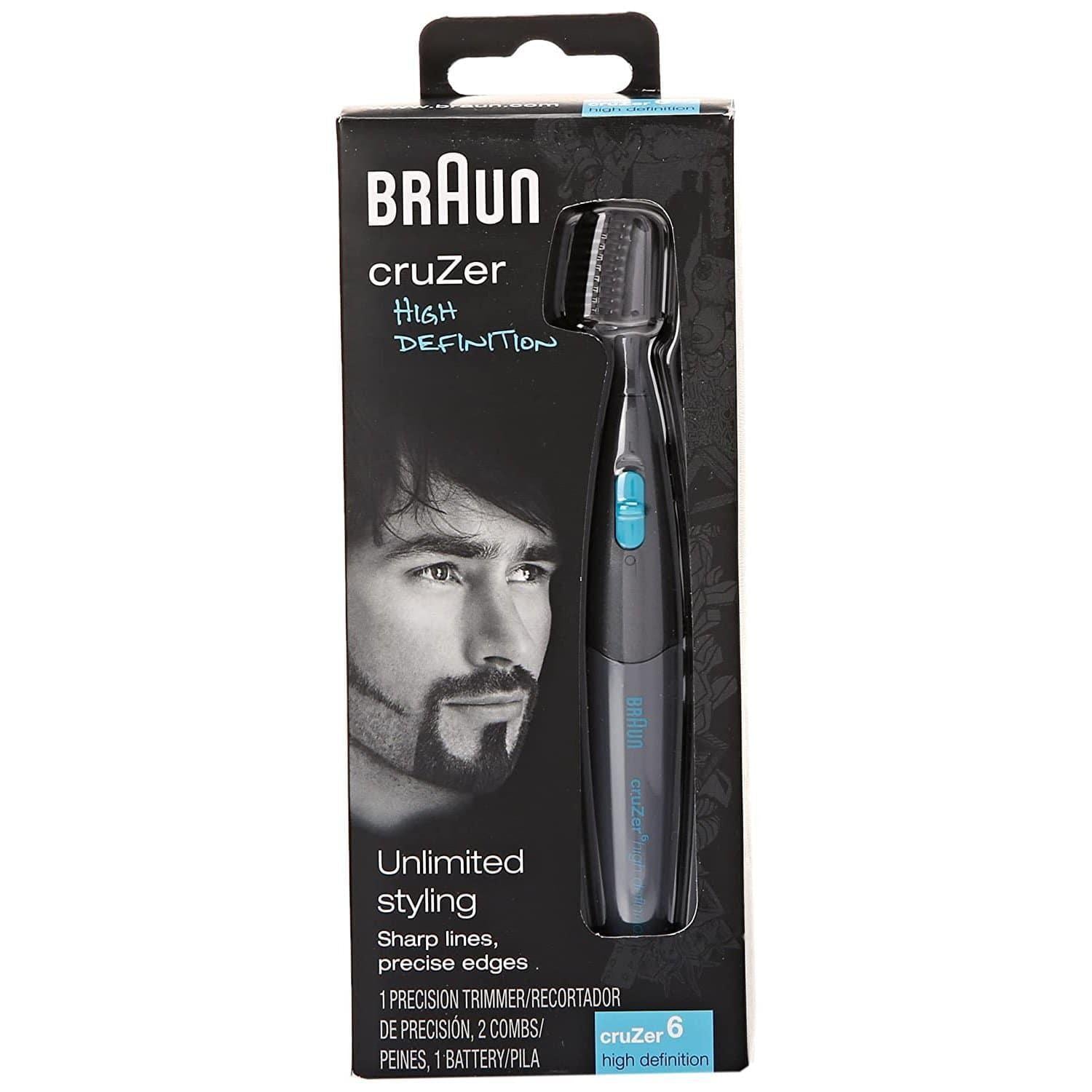 Braun Men's CruZer6 Precision Trimmer w/ 2 Trimming Comb - Compact and Handy
