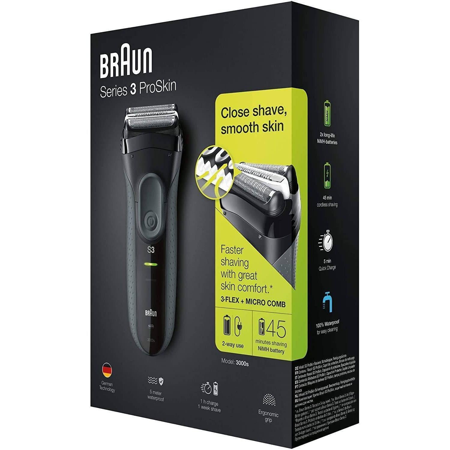 Braun Men's Series 3 ProSkin 3000s Electric Shaver w/ Protection cap - Grey