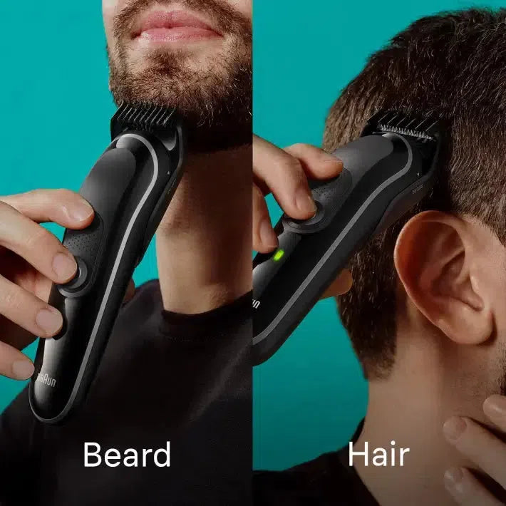 Braun 8-in-1 Style Kit Series 3 MGK3440 Beard & Hair Styling . With 80min Runtime + Pouch, Grey