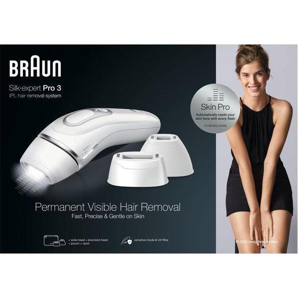 Braun Silk Expert Pro 3 PL3233 Corded IPL Hair Removal - White & Silver