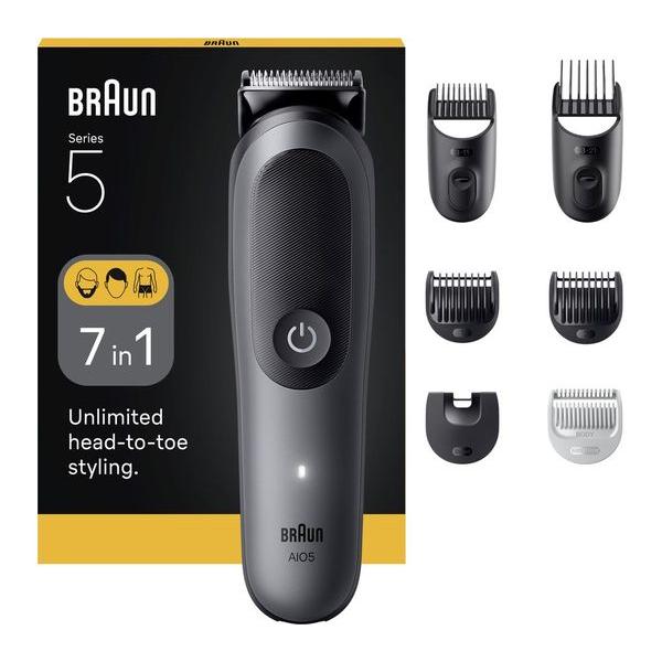 BRAUN Series 5 AIO5520 7-in-1 Wet & Dry Trimmer / Multi Groomer- Grey