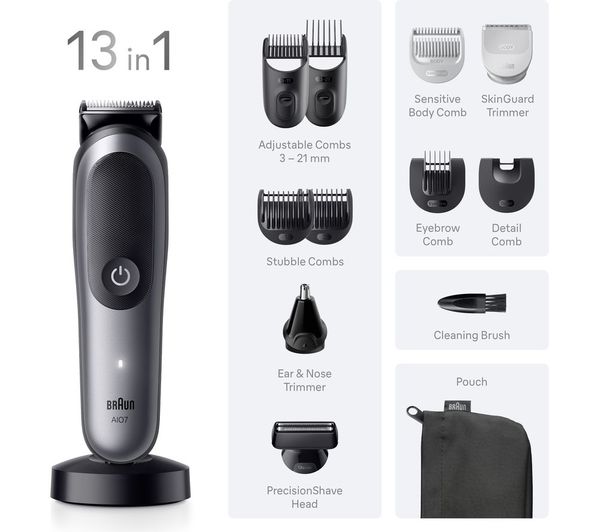 BRAUN Series 7 AIO7560 Wet & Dry All-in-One Multi Groomer - Grey