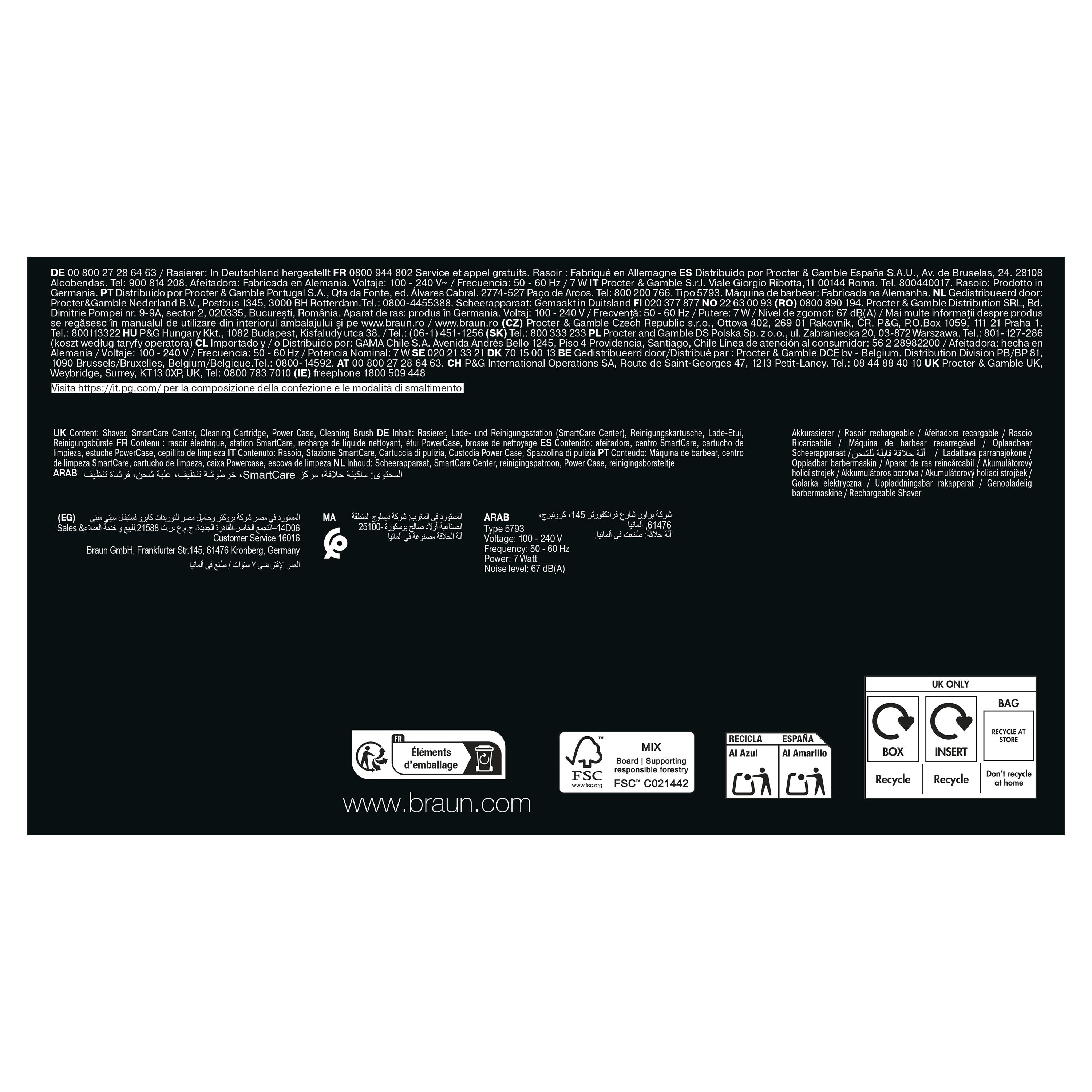 Braun Series 9 PRO+ Electric Shaver, Pro SensoAdapt, SmartCare Center & Charging Case, 9670CC, Black