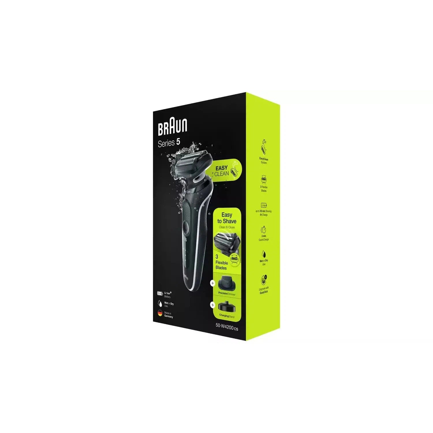Braun Series 5 50-W4200 Wet and Dry Electric Shaver - Rechargeable - White