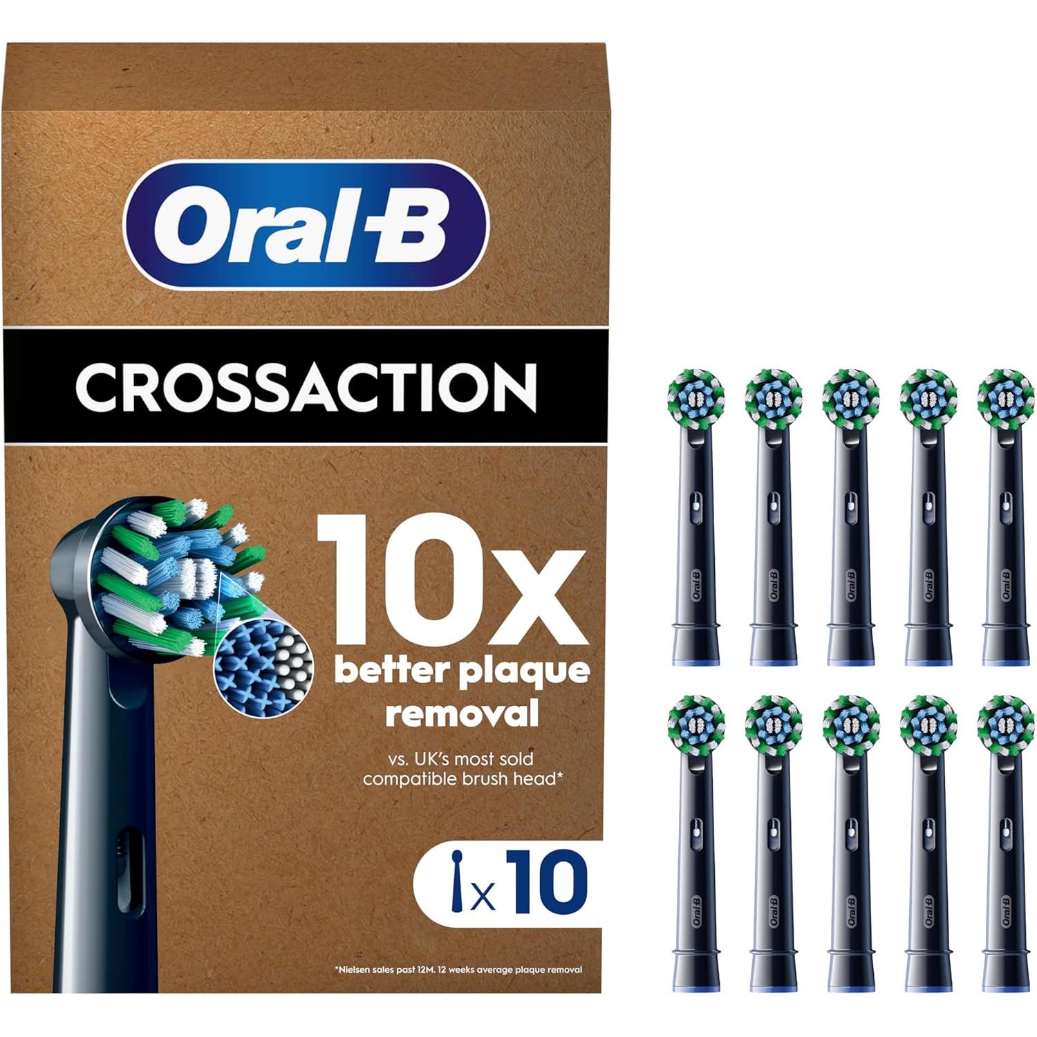 Oral-B Pro Cross Action Black 10pk Toothbrush Heads - Eco Pack