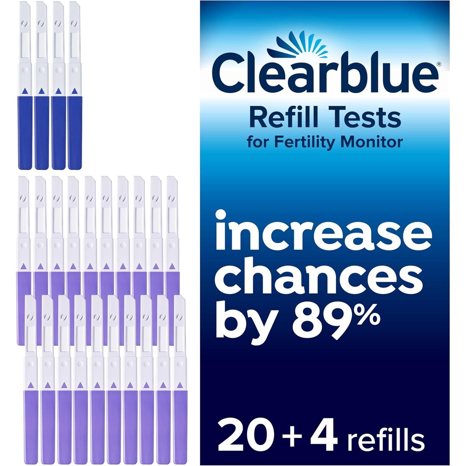 Clearblue Advanced Fertility Monitor Refill Test Sticks with 4 Pregnancy Tests - Pack of 20 +4