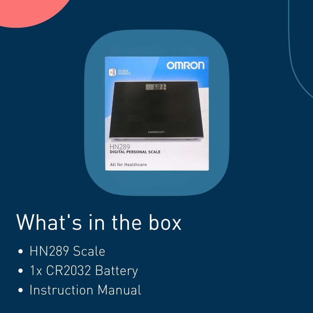 OMRON HN289 Bathroom Scales for Body Weight - Automatic On/Off, Extra Thin