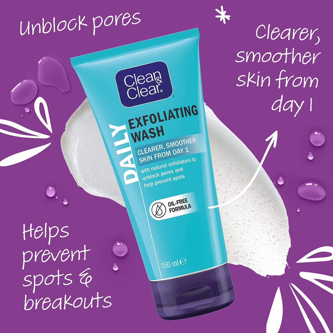 Clean and Clear Exfoliating Daily Wash, 150ml
