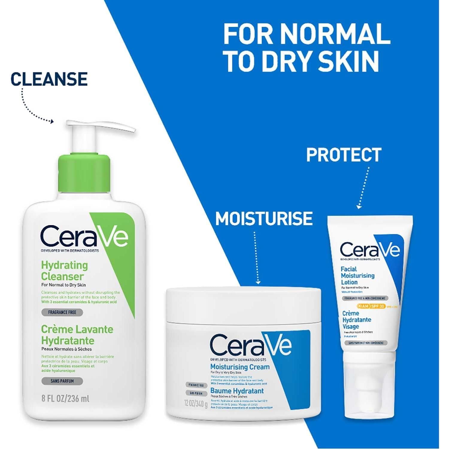 CeraVe AM Facial Moisturising Lotion SPF30 with Ceramides for Normal to Dry Skin 52ml
