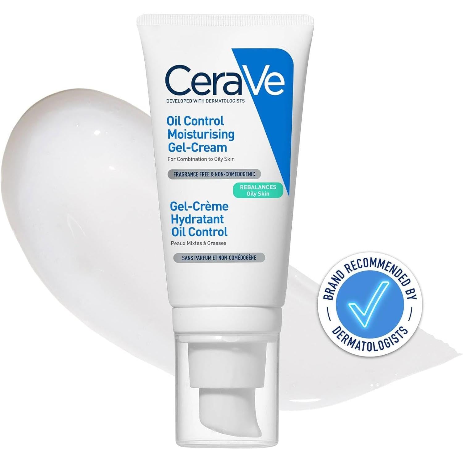 CeraVe Oil Control Gel-Cream Moisturiser With Oil Absorbing Technology & Ceramides For Combination and Oily Skin 52ml