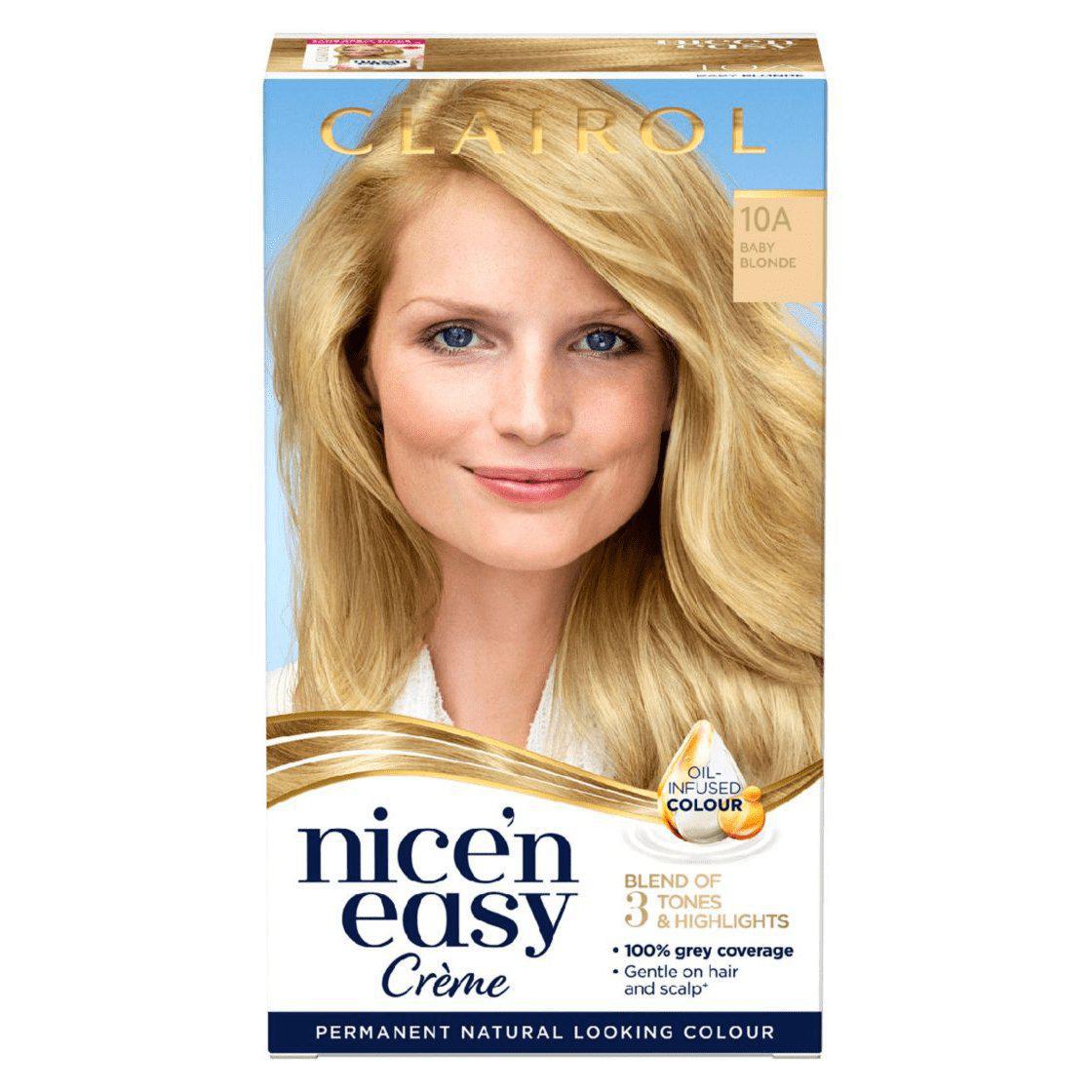 Clairol Nice N Easy Crème Natural Looking Permanent Hair Dye - 10A Baby Blonde