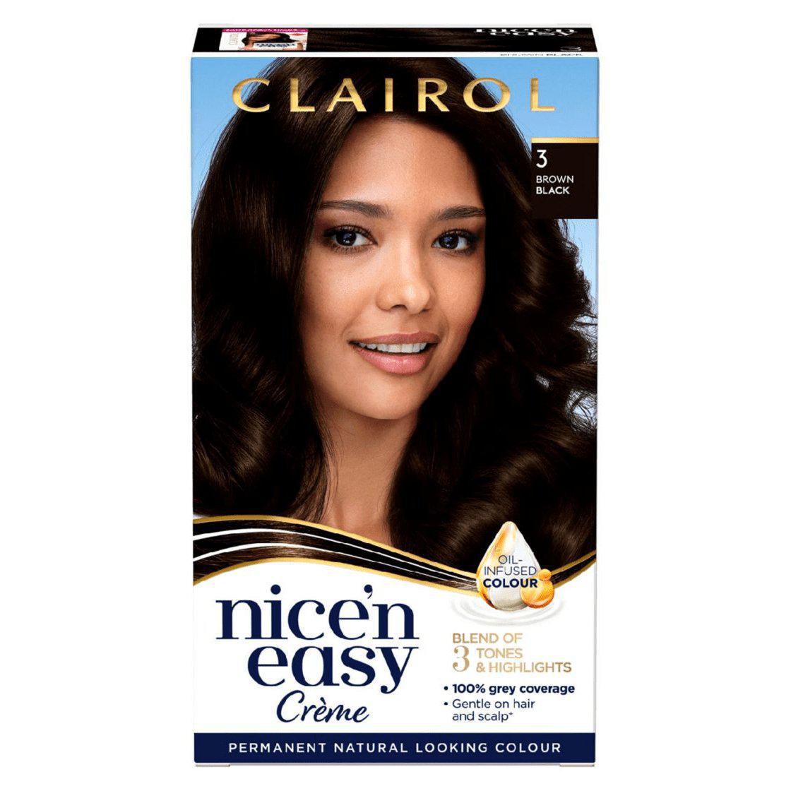 Clairol Nice N Easy Crème Natural Looking Permanent Hair Dye - 3 Brown Black