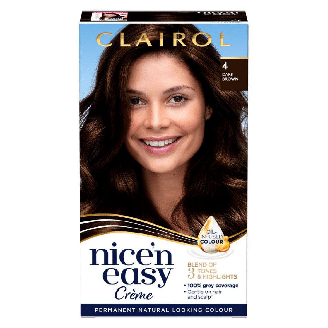 Clairol Nice N Easy Crème Natural Looking Permanent Hair Dye - 4 Dark Brown