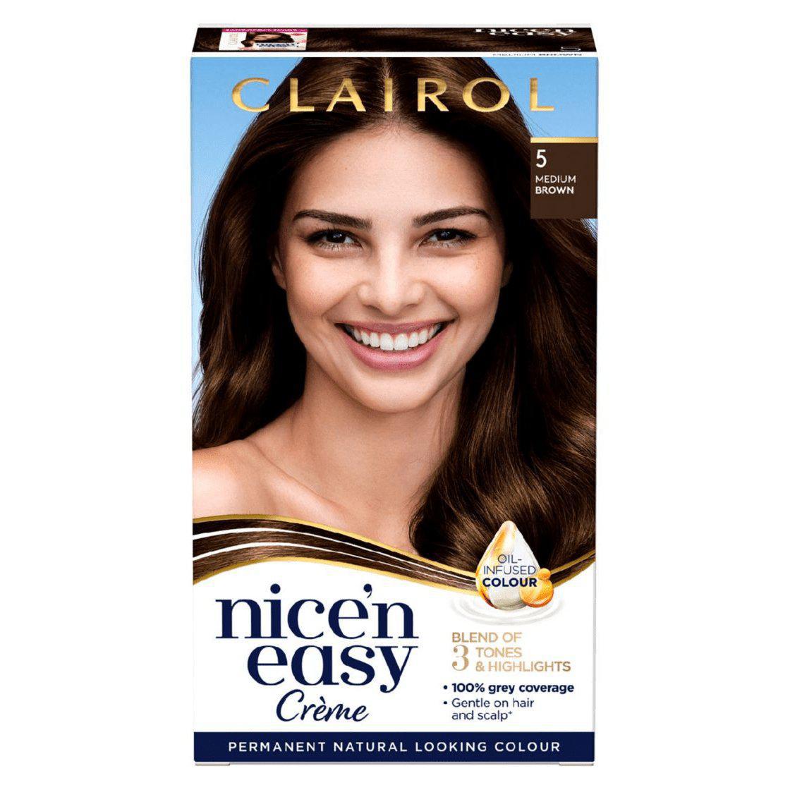 Clairol Nice N Easy Crème Natural Looking Permanent Hair Dye - 5 Medium Brown