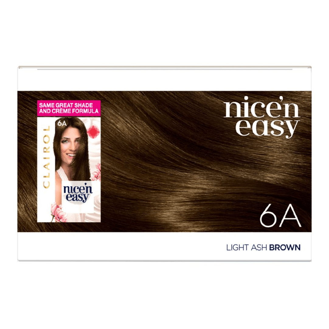 Clairol Nice N Easy Crème Natural Looking Permanent Hair Dye, 6A Light Ash Brown