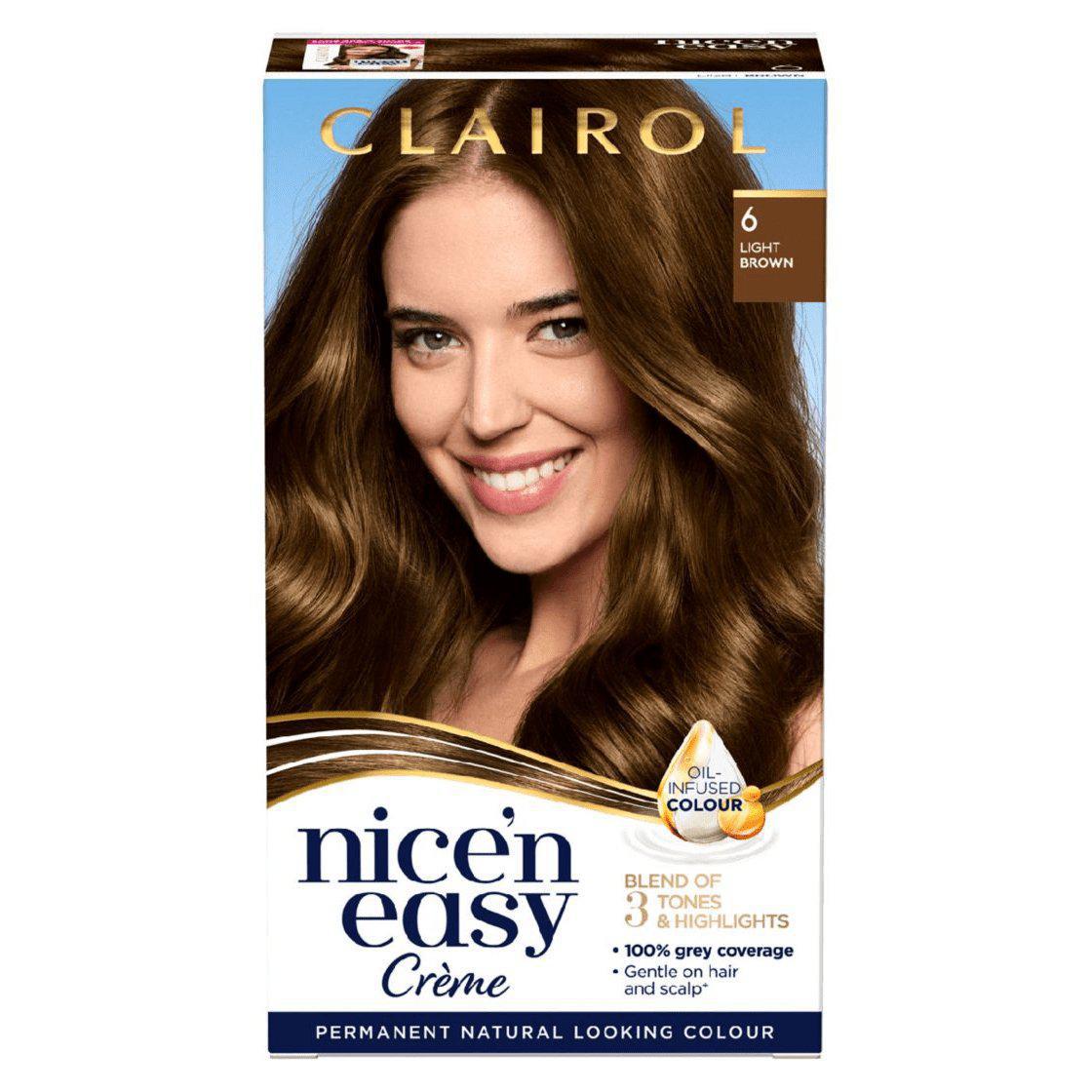 Clairol Nice N Easy Crème Natural Looking Permanent Hair Dye, 6A Light Ash Brown