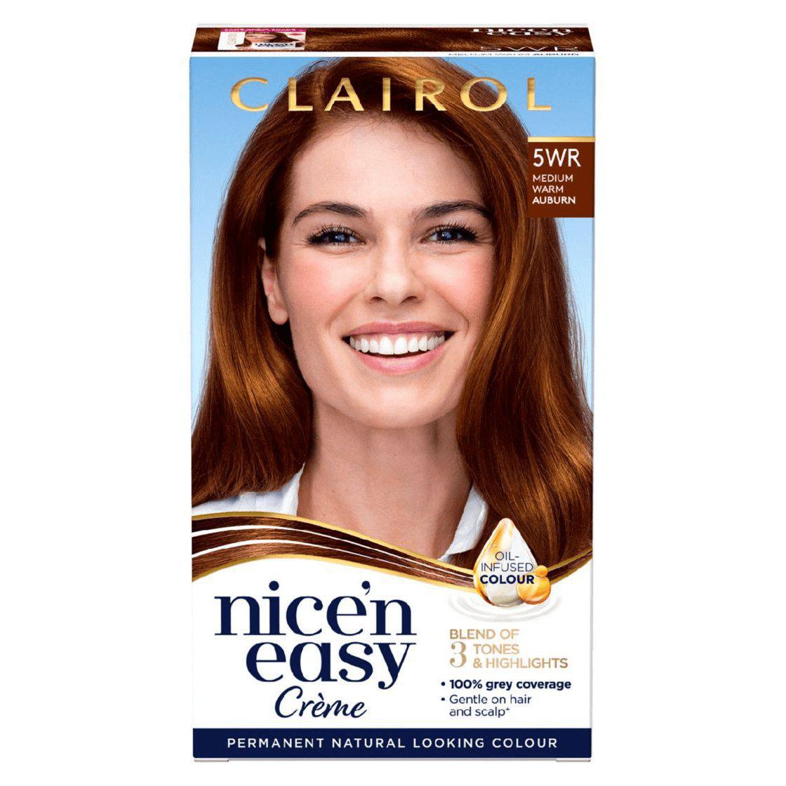 Clairol Nice N Easy Crème Natural Permanent Hair Dye - 5WR Medium Warm Auburn