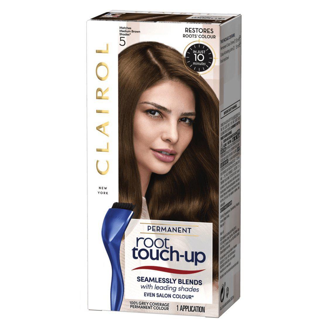 Clairol Nice N Easy Permanent Root Touch-Up - 100% Grey Coverage, 5 Medium Brown