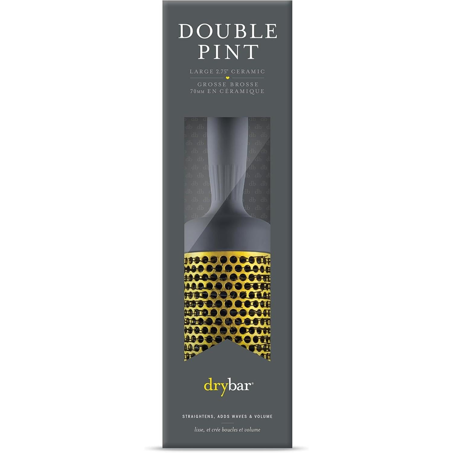 Drybar Double Pint Medium Round Ceramic Brush | 7 cm Vented Barrel for Volume & Long-Lasting Blow-Dry | Less Frizz, More Shine