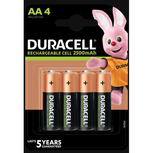 Duracell 2500mAh Stay Charged Premium AA Rechargeable Battery - Pack of 4