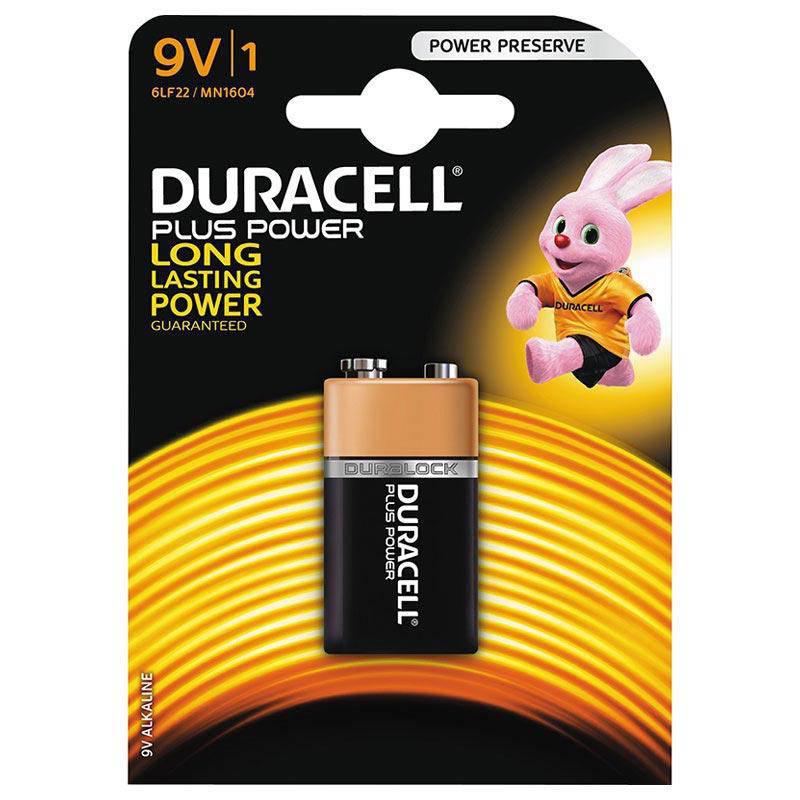 Duracell Plus 9V Power Alkaline Battery - Lasts Up to 50% Longer - Pack of 1