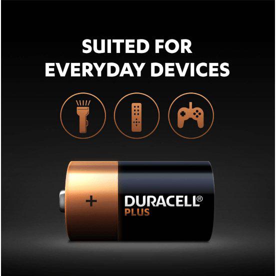 Duracell Plus Power Alkaline C Battery - Lasts Up to 50% Longer - Pack of 2