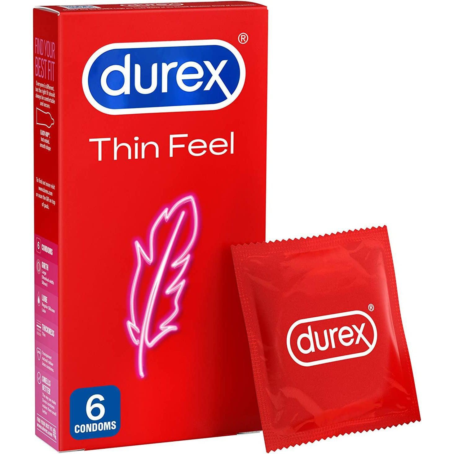 Durex Thin Feel Condoms, Pack of 6