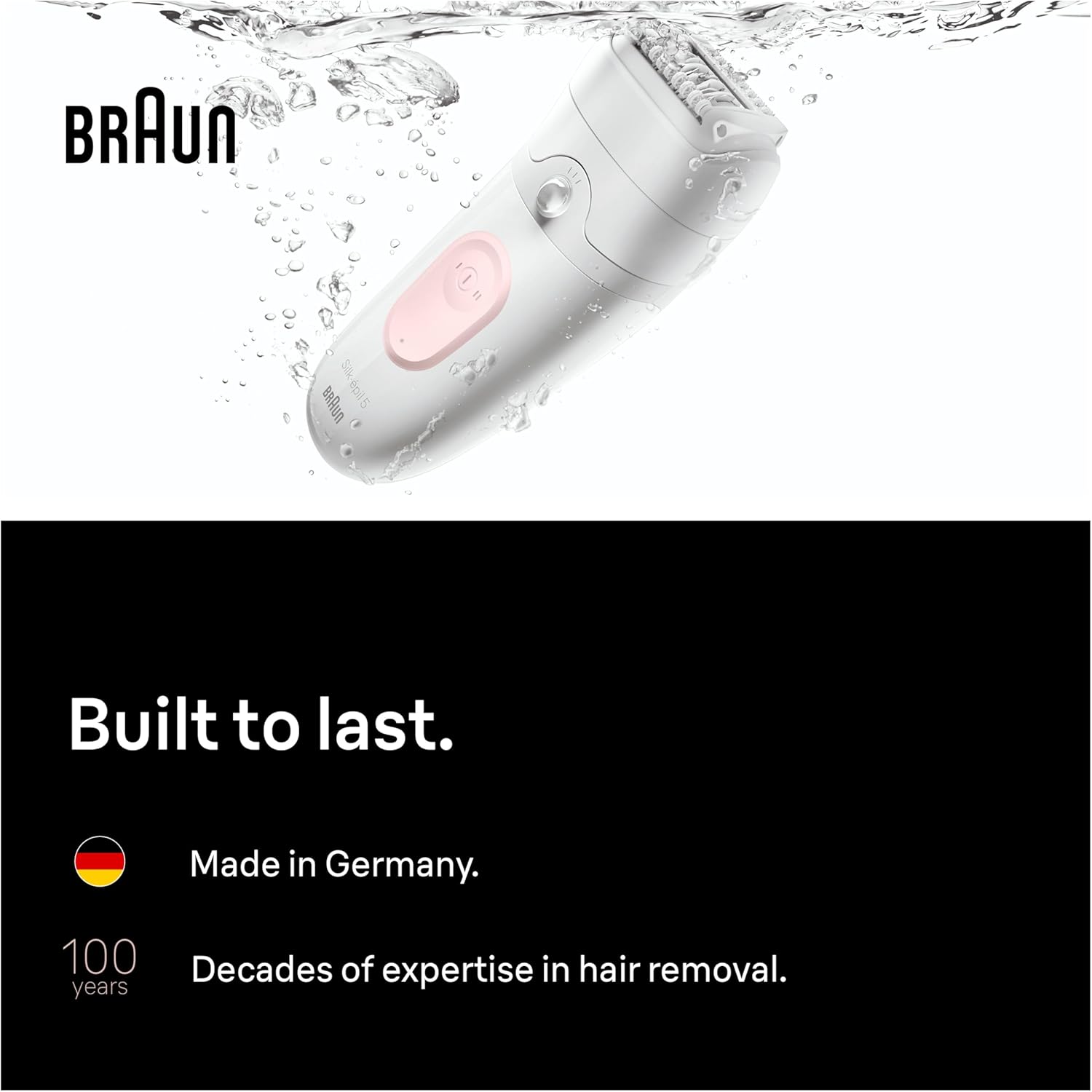 Braun Silk·épil 5, Wet & Dry Epilator, Easy Hair Removal, Lasting Smooth Skin, SE5-041, Flamingo Pink