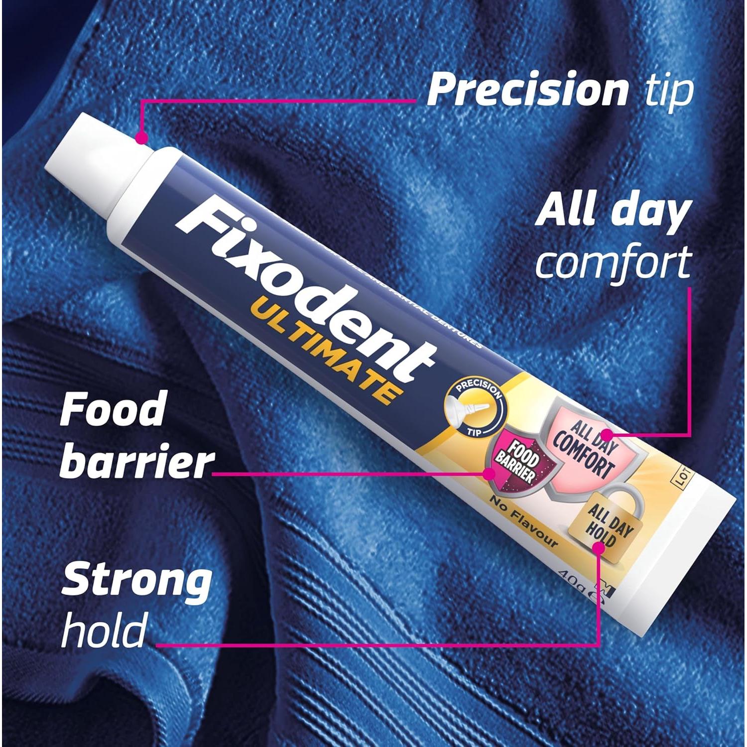 Fixodent Ultimate No Flavor Adhesive Cream for Full & Partial Dentures 40ml
