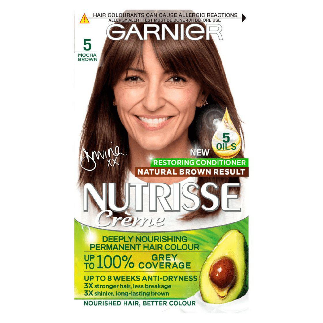 Garnier Nutrisse Permanent Hair Dye - 100% Grey Hair Coverage - Brown 5